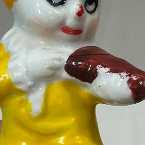 VTG 3 Piece Ceramic CLOWN BAND Figurines Violin Accordion Horn Musicians 3" - Picture 9 of 15